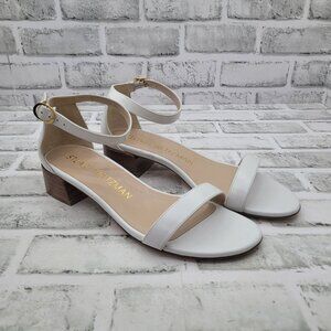NWOB Stuart Weitzman Nudist June Ankle Strap Low Block Heel Sandals Size 7.5